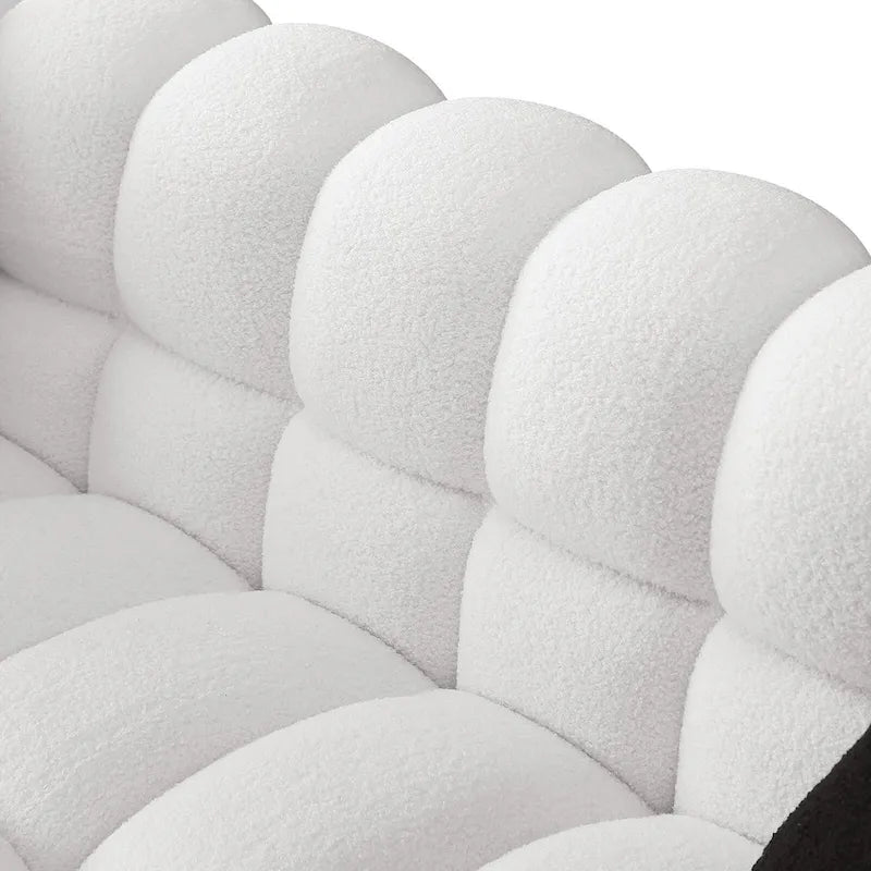 84.3-Inch Boucle 3-Seater Sofa with Accent Pillows
