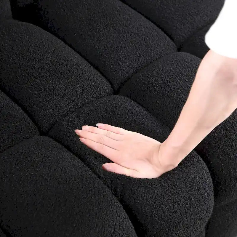 84.3-Inch Boucle 3-Seater Sofa with Accent Pillows