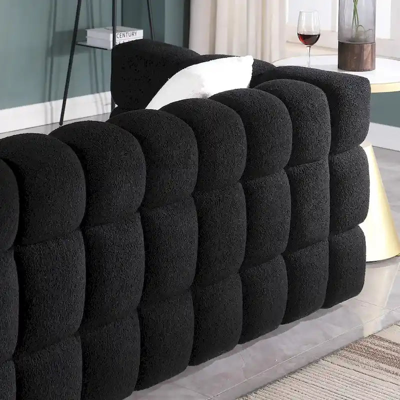 84.3-Inch Boucle 3-Seater Sofa with Accent Pillows