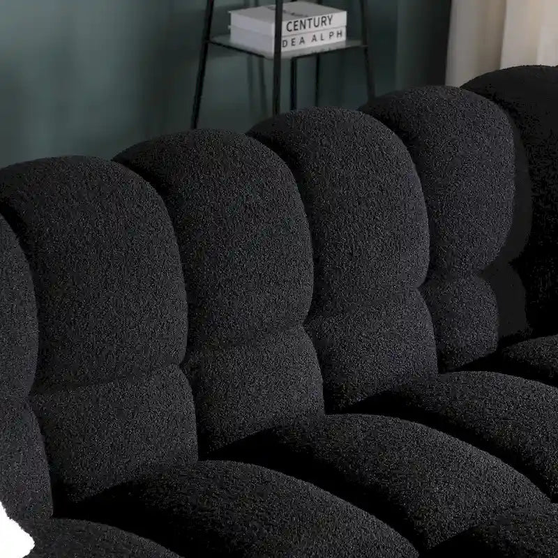 84.3-Inch Boucle 3-Seater Sofa with Accent Pillows