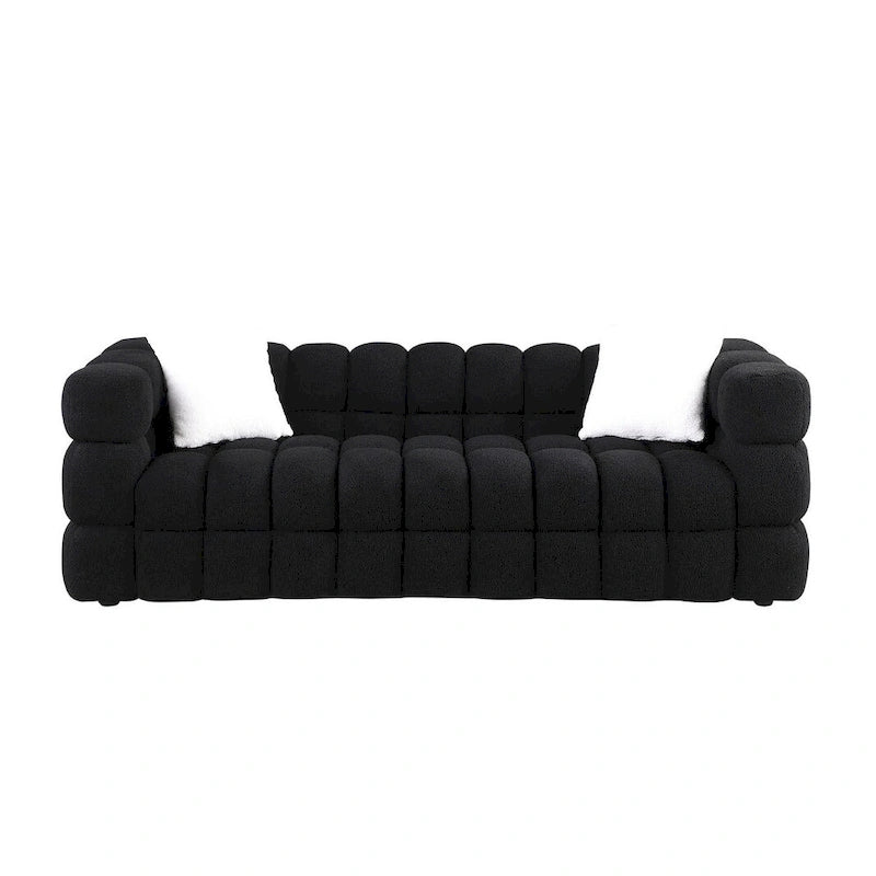 84.3-Inch Boucle 3-Seater Sofa with Accent Pillows
