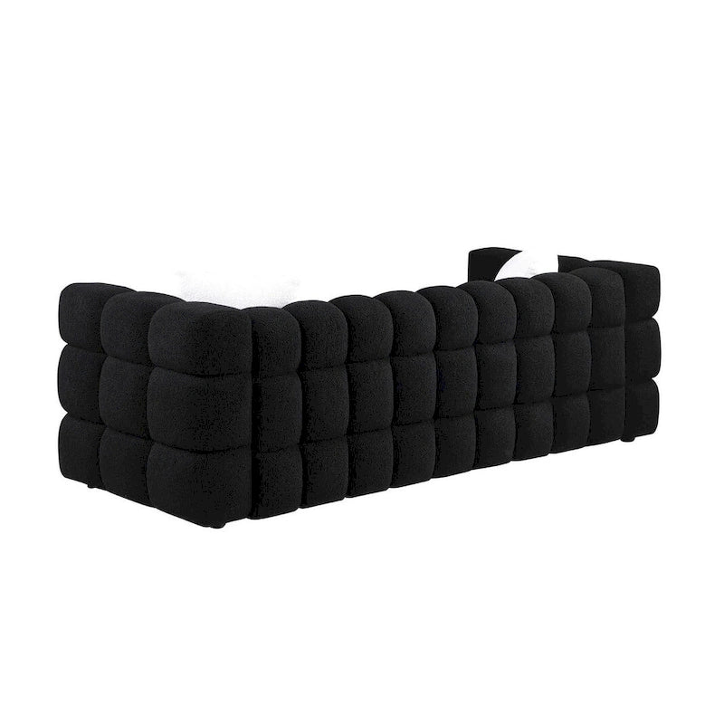 84.3-Inch Boucle 3-Seater Sofa with Accent Pillows