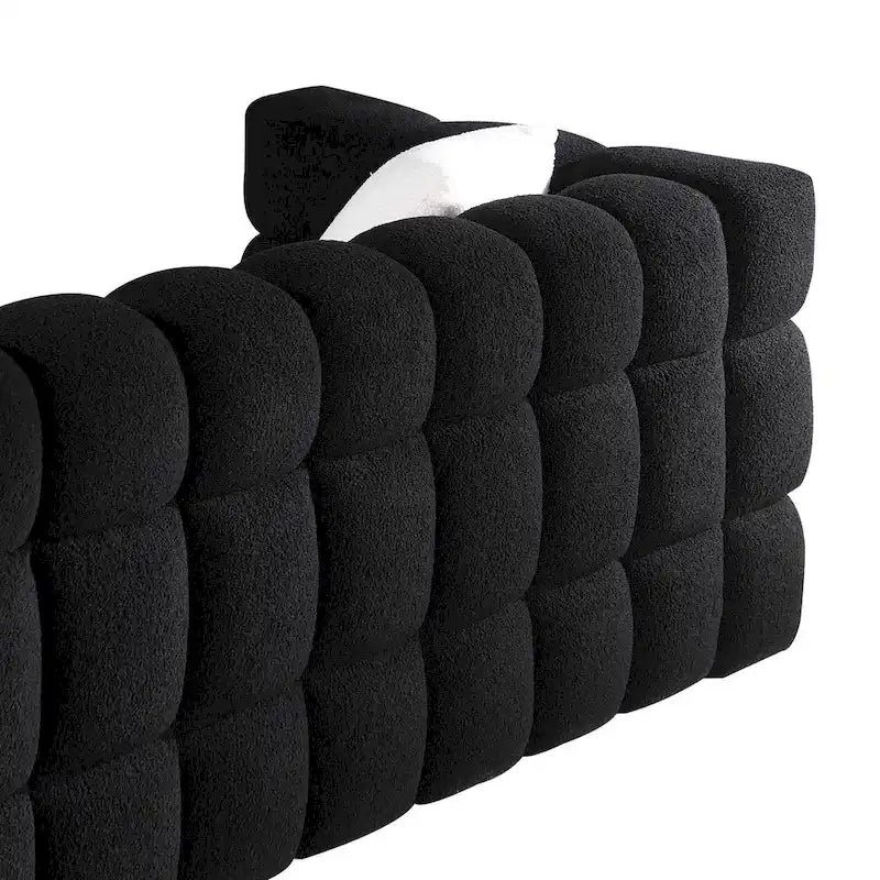 84.3-Inch Boucle 3-Seater Sofa with Accent Pillows