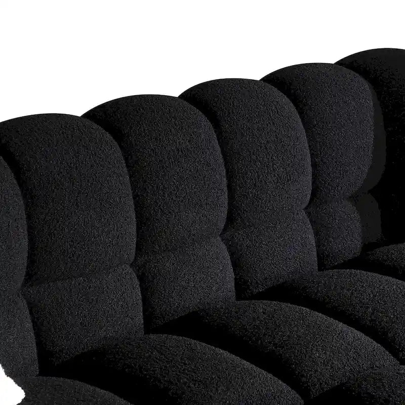 84.3-Inch Boucle 3-Seater Sofa with Accent Pillows
