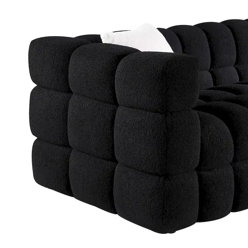 84.3-Inch Boucle 3-Seater Sofa with Accent Pillows
