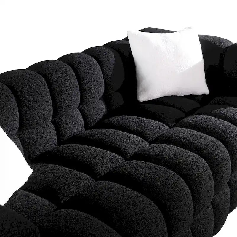 84.3-Inch Boucle 3-Seater Sofa with Accent Pillows