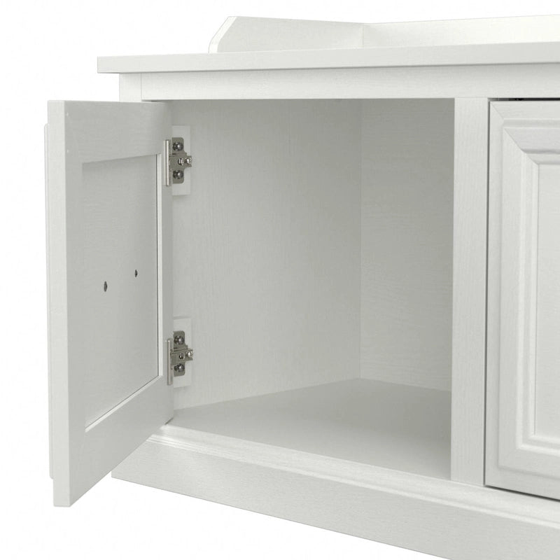 40-Inch Shoe Storage Bench with Doors and Wall Coat Rack