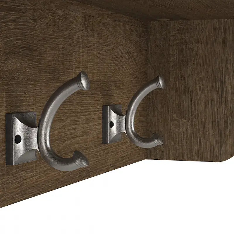 40-Inch Shoe Storage Bench with Doors and Wall Coat Rack