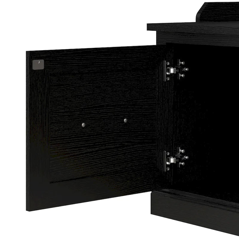 40-Inch Shoe Storage Bench with Doors and Wall Coat Rack
