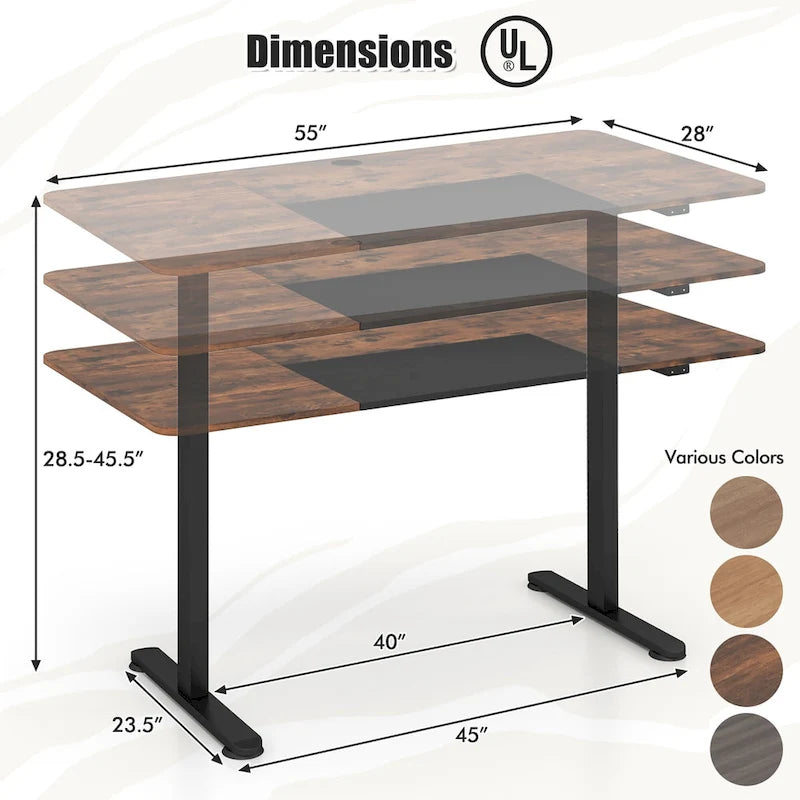 55-Inch Electric Height-Adjustable Standing Desk