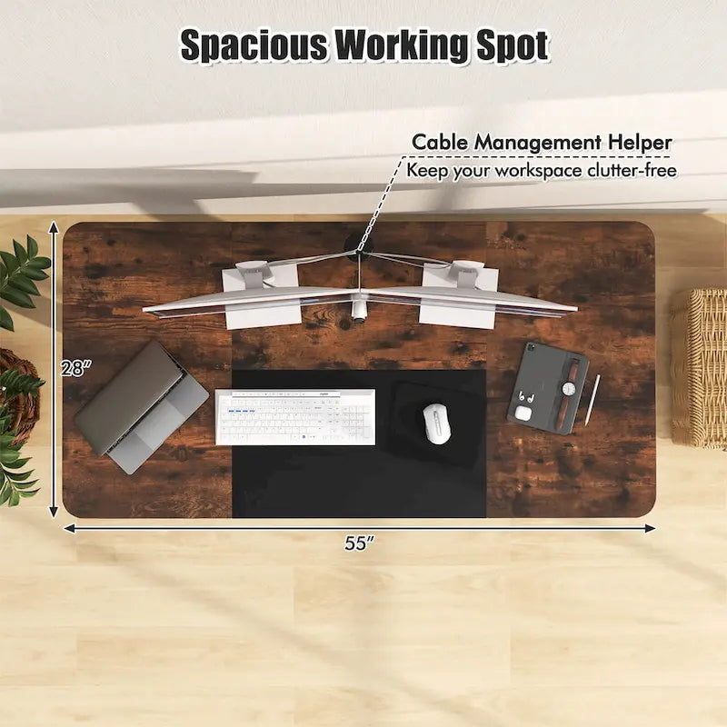 55-Inch Electric Height-Adjustable Standing Desk