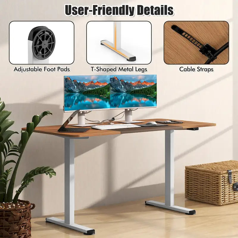 55-Inch Electric Height-Adjustable Standing Desk