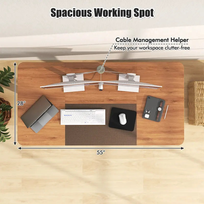 55-Inch Electric Height-Adjustable Standing Desk