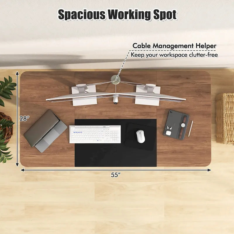55-Inch Electric Height-Adjustable Standing Desk