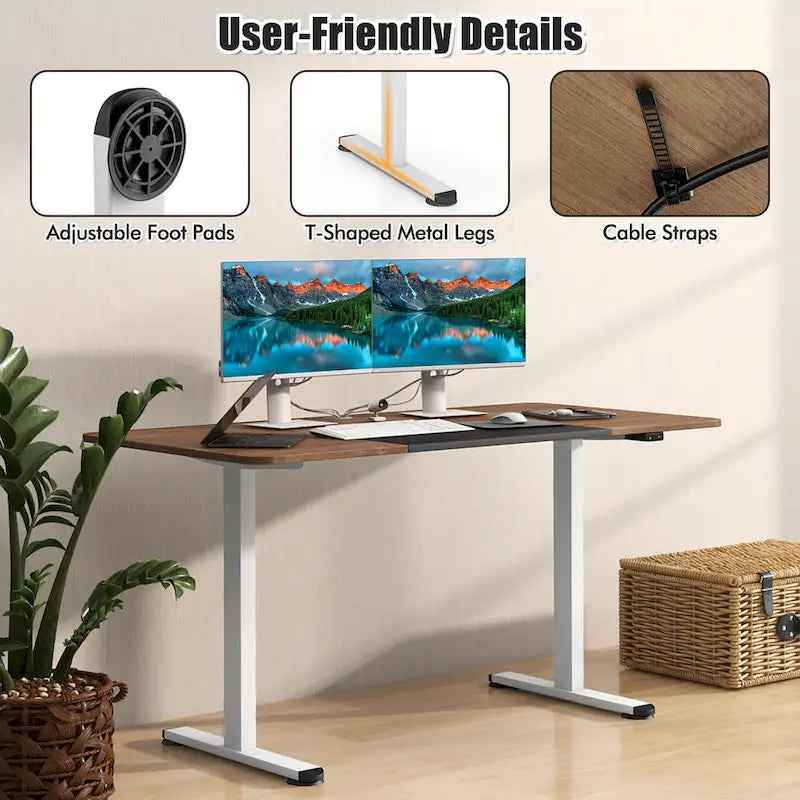 55-Inch Electric Height-Adjustable Standing Desk