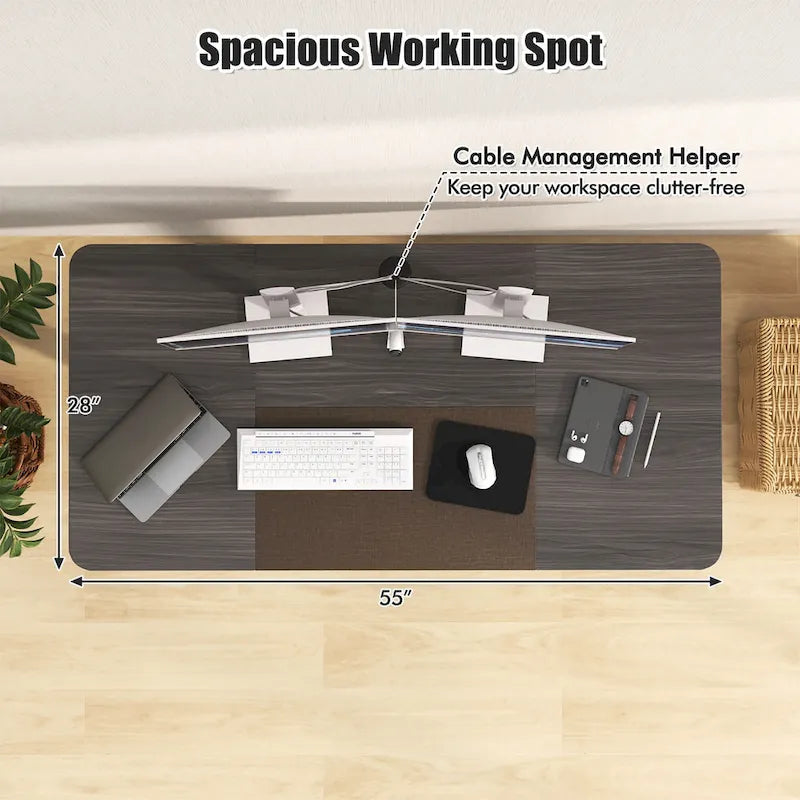 55-Inch Electric Height-Adjustable Standing Desk