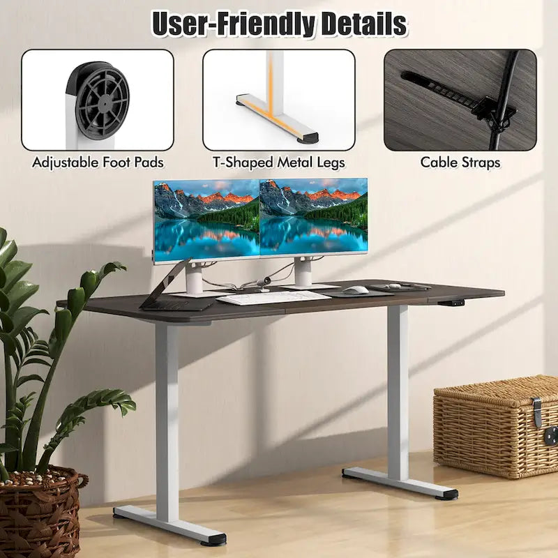 55-Inch Electric Height-Adjustable Standing Desk