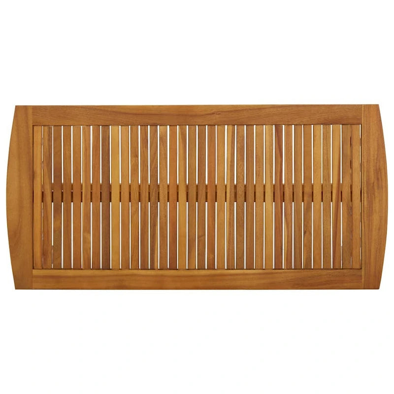40-Inch Rectangular Slatted Acacia Wood Coffee Table, Brown