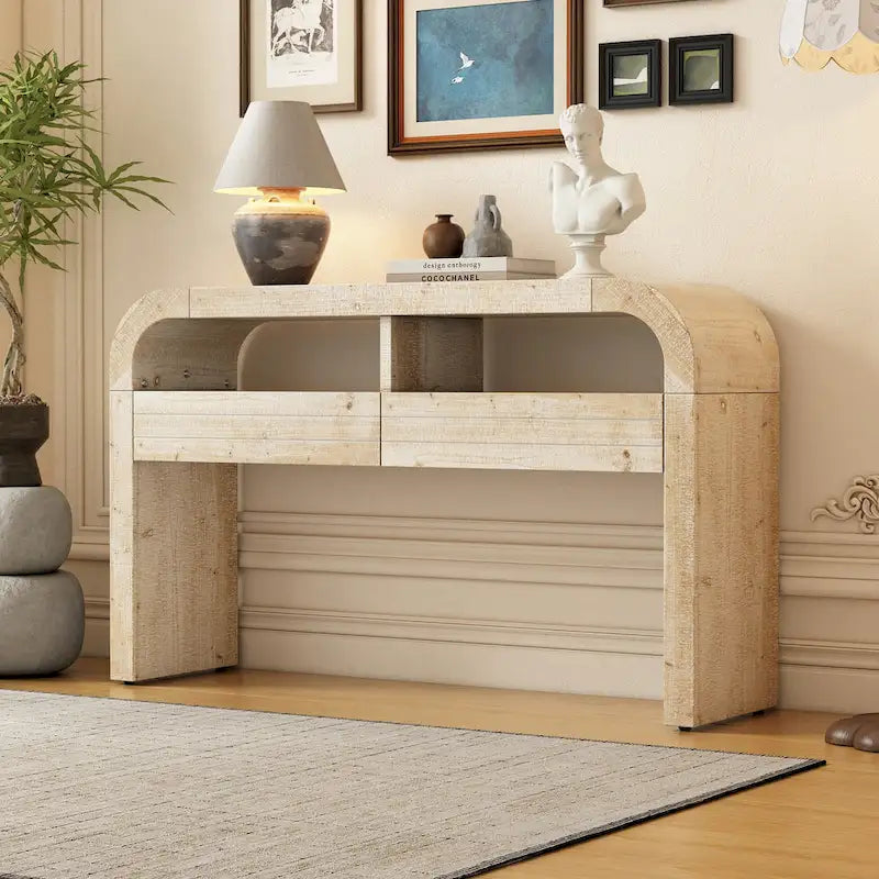 Console Table Entryway Table, Natural Wood Wash
