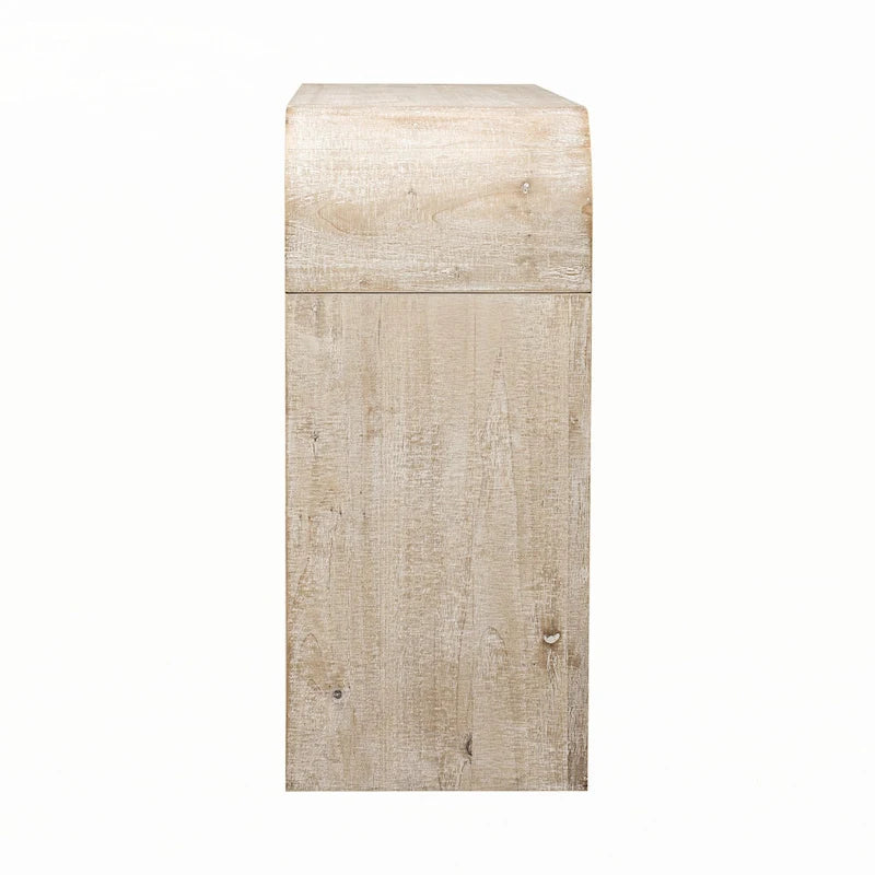 Natural Wood Wash Console Table with Storage