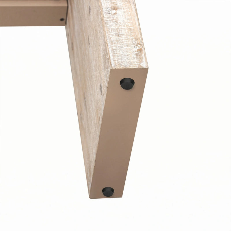 Natural Wood Wash Console Table with Storage