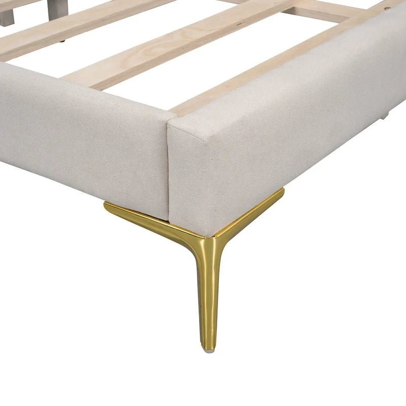 Linen Upholstered Daybed with Backrest and Armrest