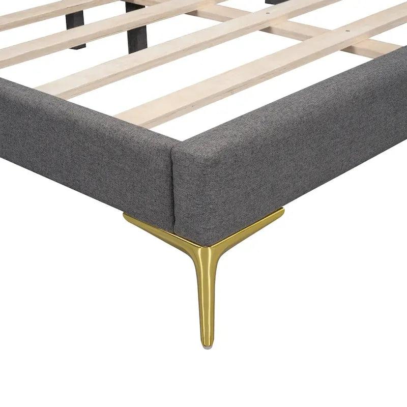 Linen Upholstered Daybed with Backrest and Armrest