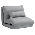 Gray Folding Floor Lounge Chair with Pillow