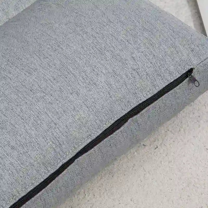 Gray Folding Floor Lounge Chair with Pillow
