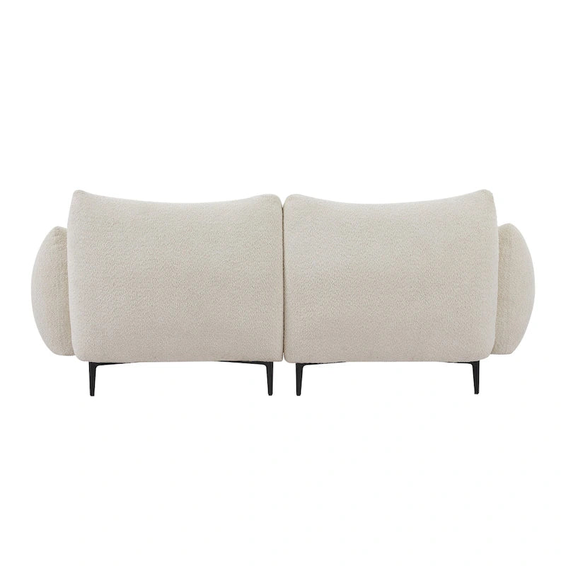 2-Seater Upholstered Sofa with Wood Frame and 2 Pillows