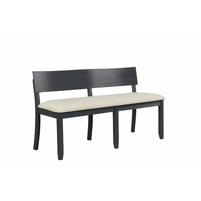 Solid Wood Dining Bench with Curved Backrest
