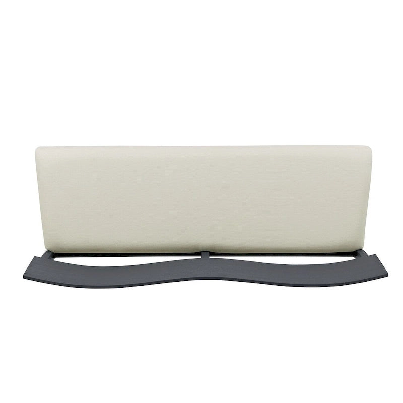 Solid Wood Dining Bench with Curved Backrest
