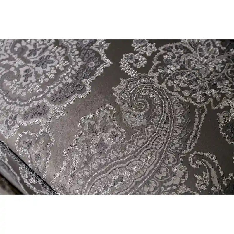Traditional Chenille Sofa with Ornate Wood Trim
