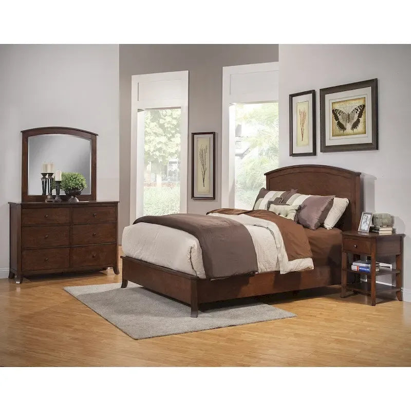 Solid Mahogany and Veneer Panel Bed