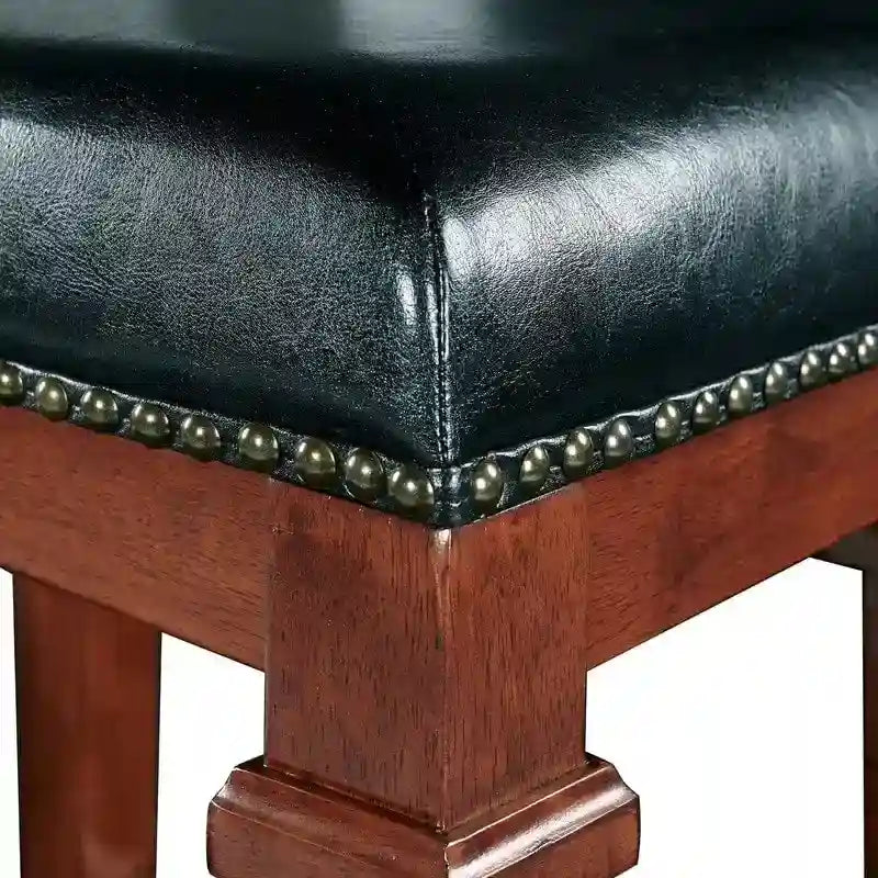 Black Faux Leather Backless Bar Stool, 31.01-Inch