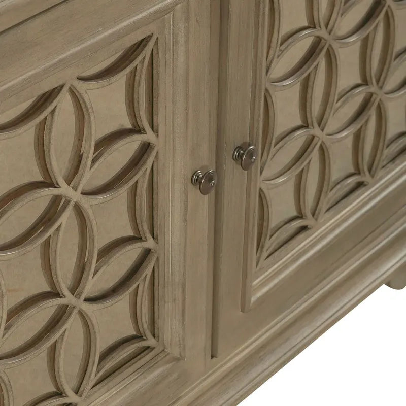 Mirrored Buffet with Two Drawers and Adjustable Shelves