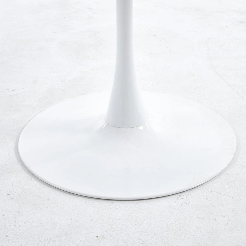 42.1-Inch Round Marble-Pattern Dining Table for 4–6 People
