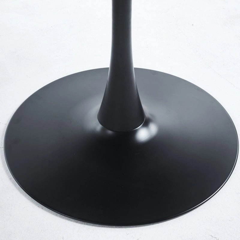 42.1-Inch Round Marble-Pattern Dining Table for 4–6 People