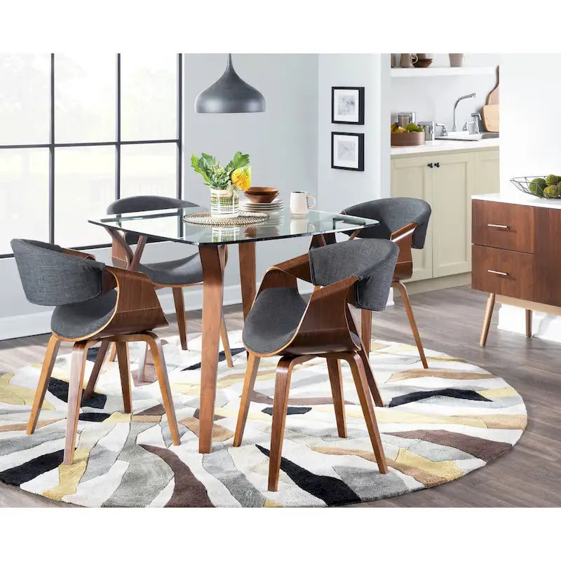 Mid-Century Cross-Frame Upholstered Dining and Accent Chair
