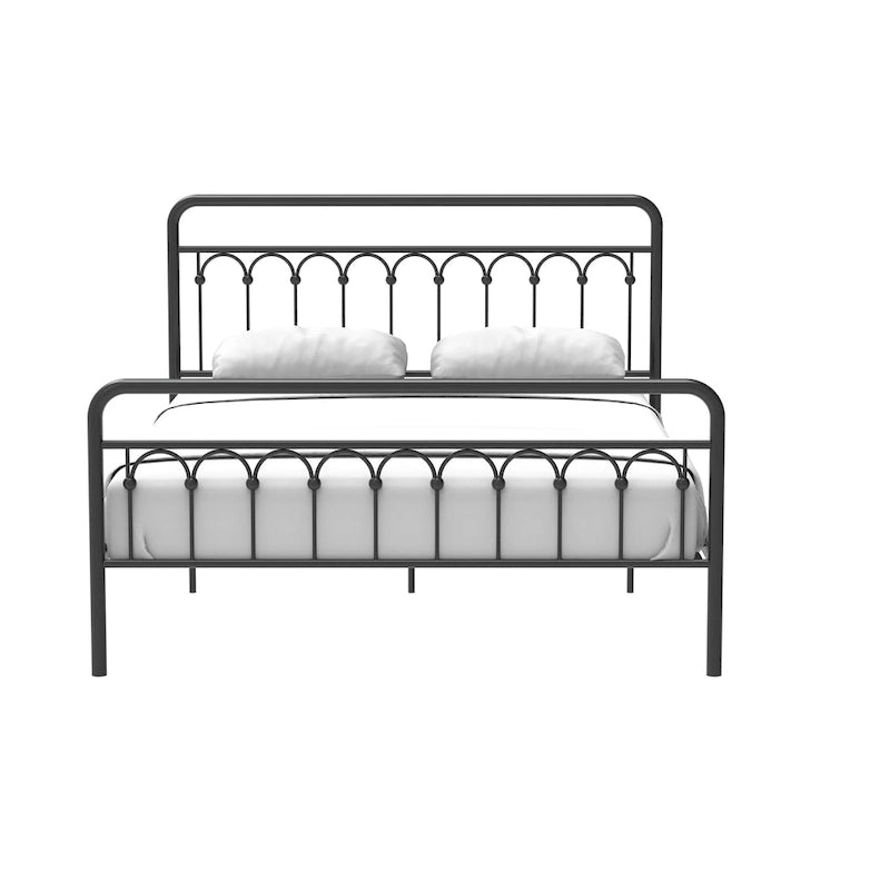 Queen Metal Bed Frame in Black and Antique Brown