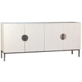 79-Inch White Reclaimed Pine and Iron 4-Door Sideboard