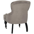 Petite Tufted Linen Armchair with Birch Legs