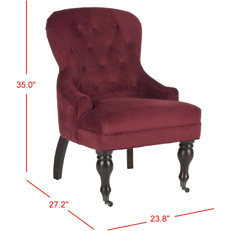 Petite Tufted Linen Armchair with Birch Legs