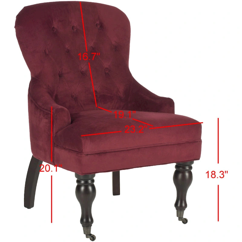 Petite Tufted Linen Armchair with Birch Legs