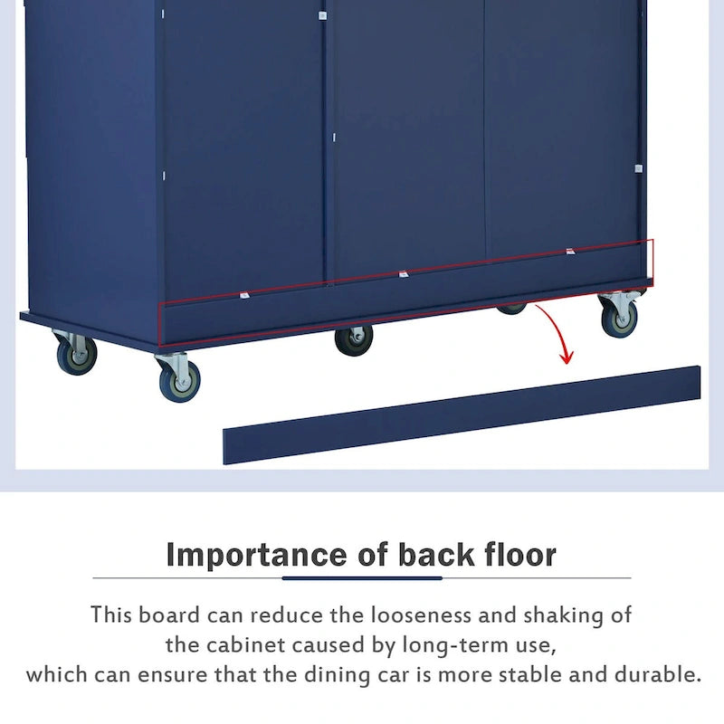 52.7-Inch Rolling Kitchen Island with Drop Leaf and Storage
