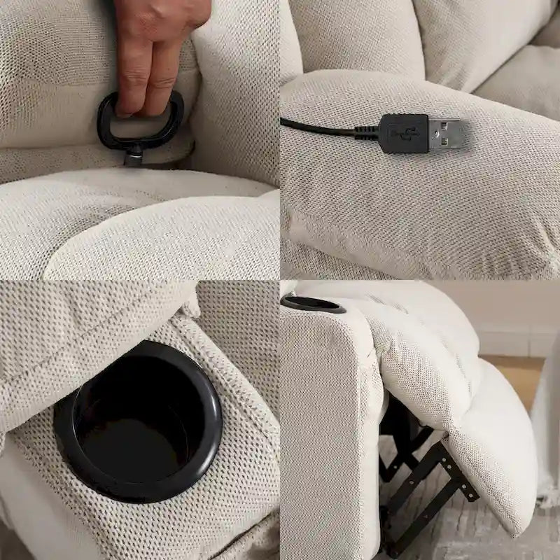 Manual Swivel Recliner Chair with Massage and Heat