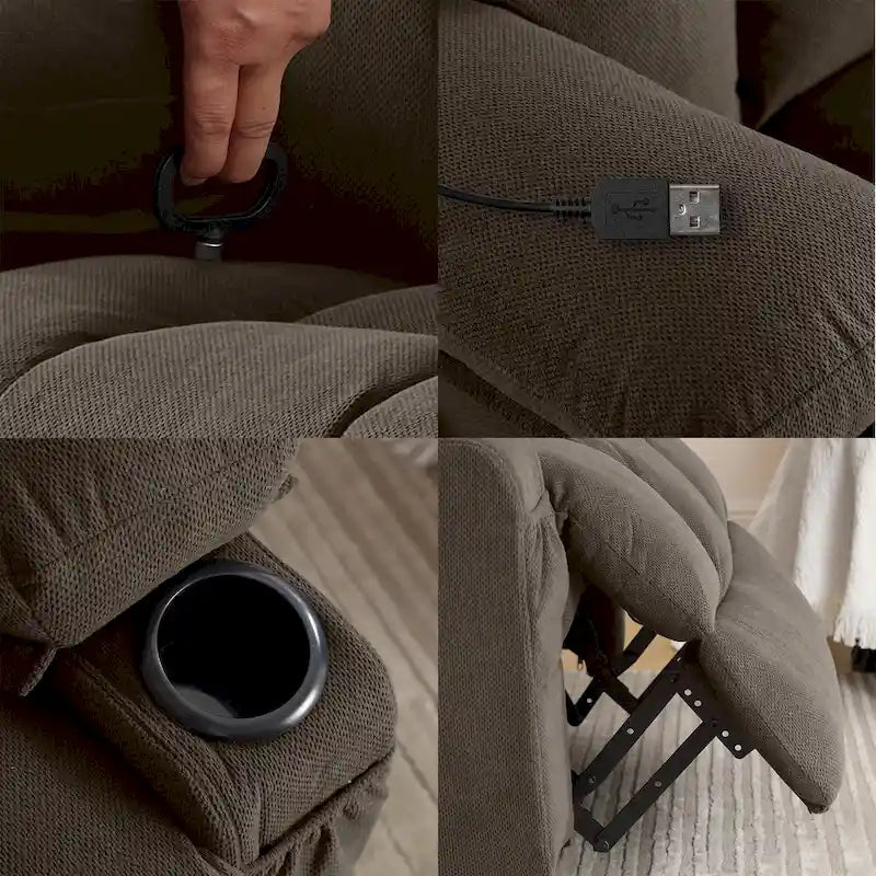 Manual Swivel Recliner Chair with Massage and Heat