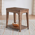 Ashford Sienna Brown Chairside Table with Oak Wood