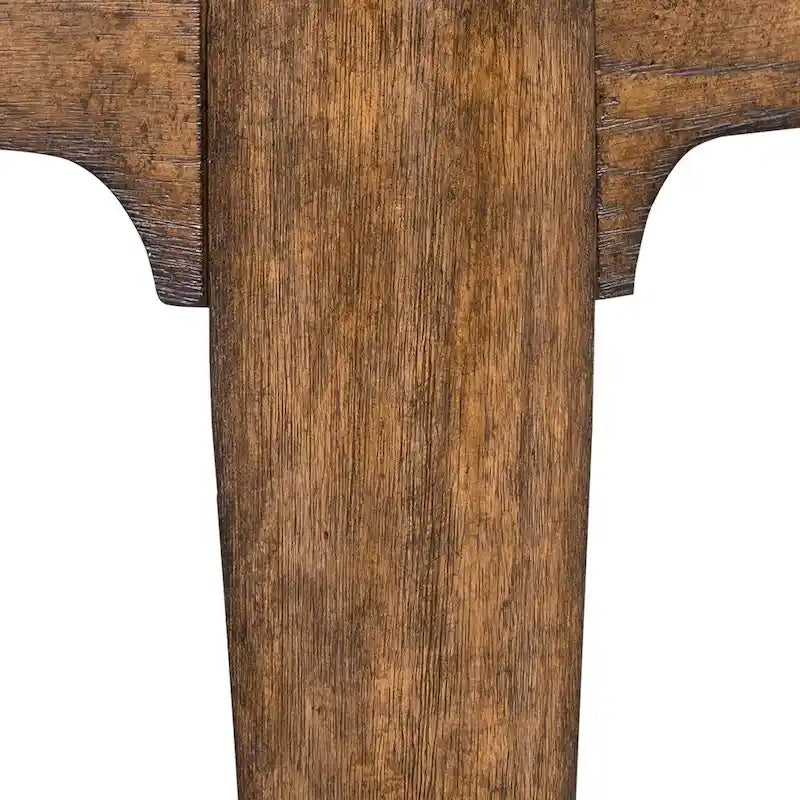Medium Brown Wood Chairside Table with Open Shelf