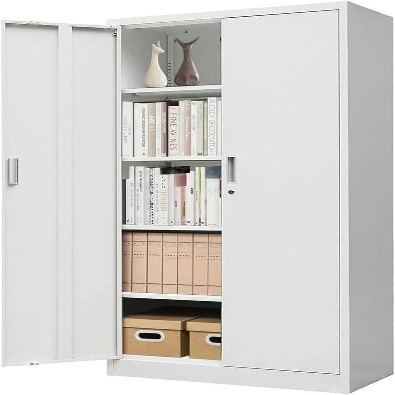 71-Inch Locking Metal Storage Cabinet with Adjustable Shelves